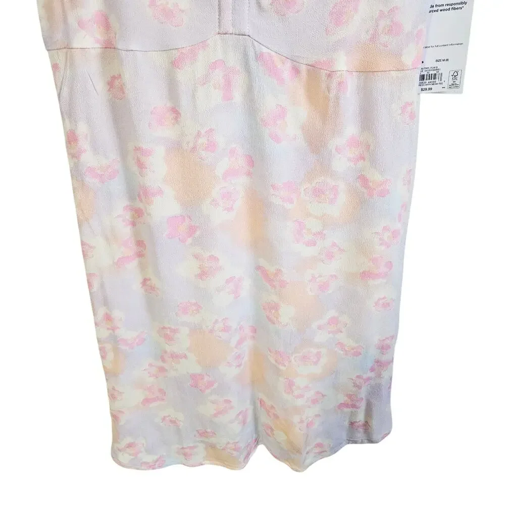 SO Women's Size M Smocked Slip Dress Pastel Watercolor Floral Soft Feminine NWT